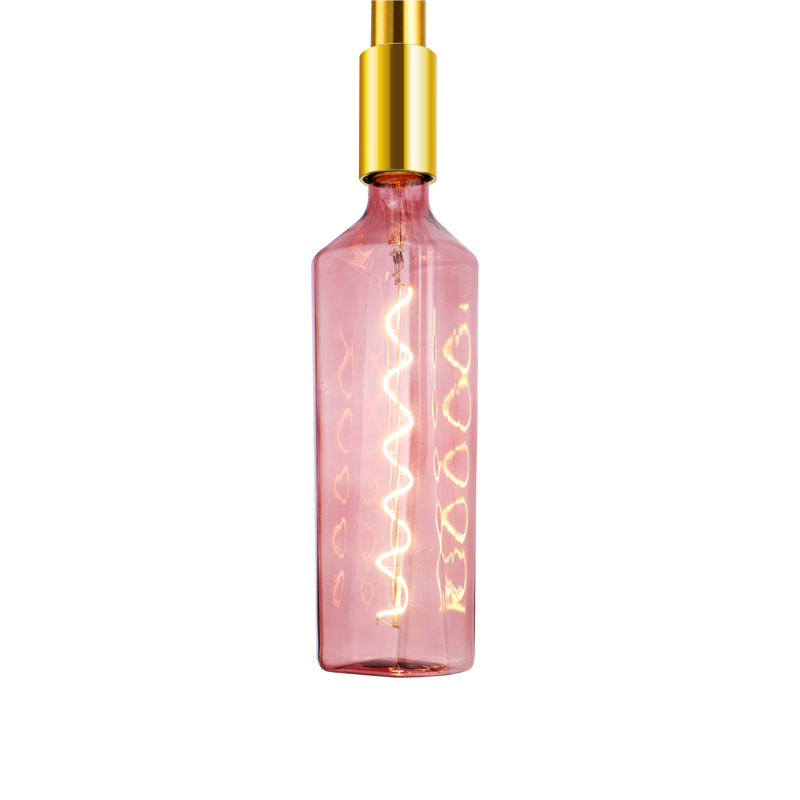 Whisky pink fashion popular bottles shape  restaurant spiral filament light