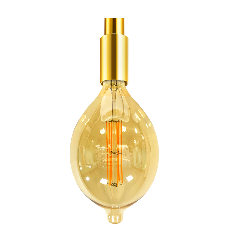 BT90 Amber color coating 200lumen 2200k  warm white spiral filament light
