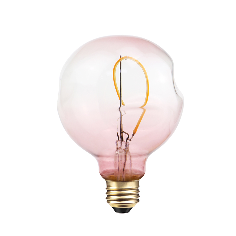 G125 L White pink colorful DIY Soft filament shape lighting bulb