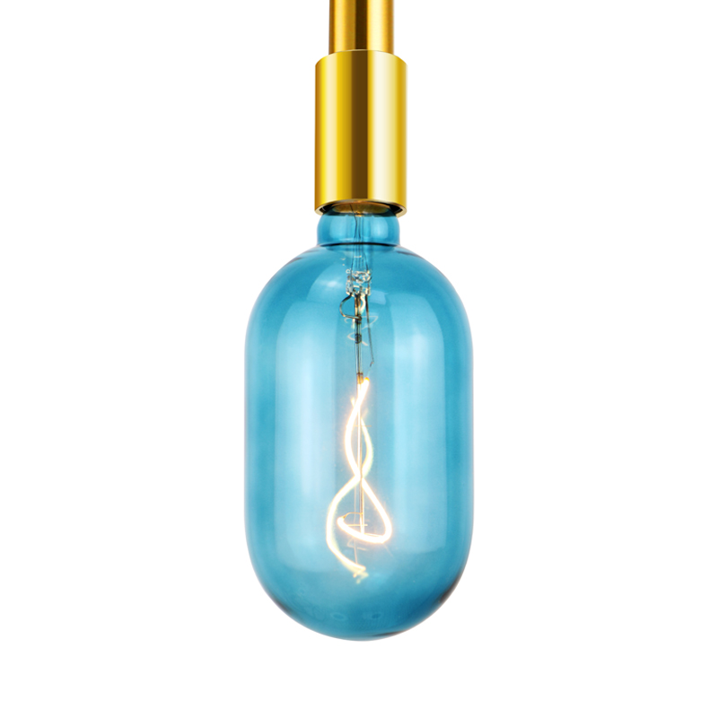 Tank blue 60 to 350 lumen coffee bar deco led spiral yellow filament big size bulb